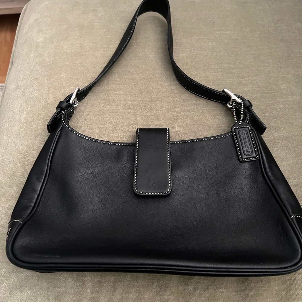 Black leather Coach bag